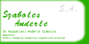 szabolcs anderle business card